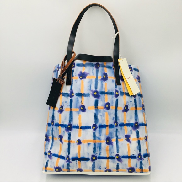 Marni Stylish Blue and Orange Tote Bag / Shopping Bag - Picture 4 of 12